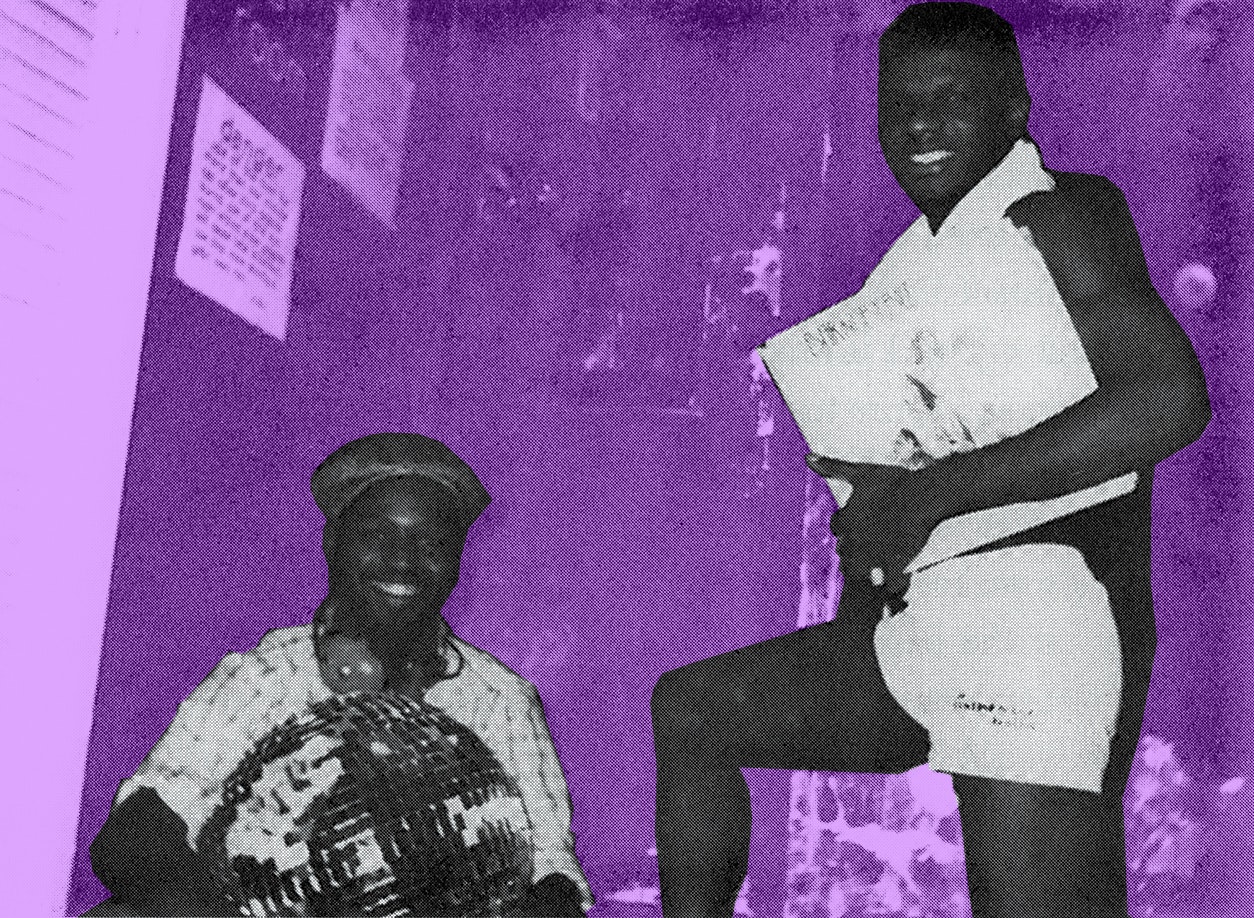 Frankie Knuckles and Larry Levan at the Continental Baths. Photo courtesy of Bob Casey, via Tim Lawrence’s <i>Love Saves the Day</i>.